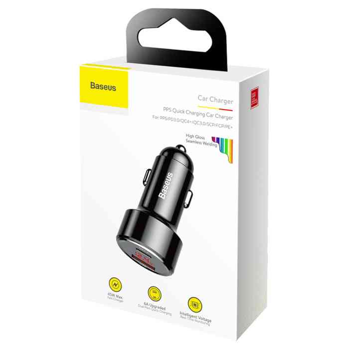 Baseus 45W Magic USB And USB-C QC&PD Car Charger